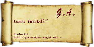 Gass Anikó névjegykártya
